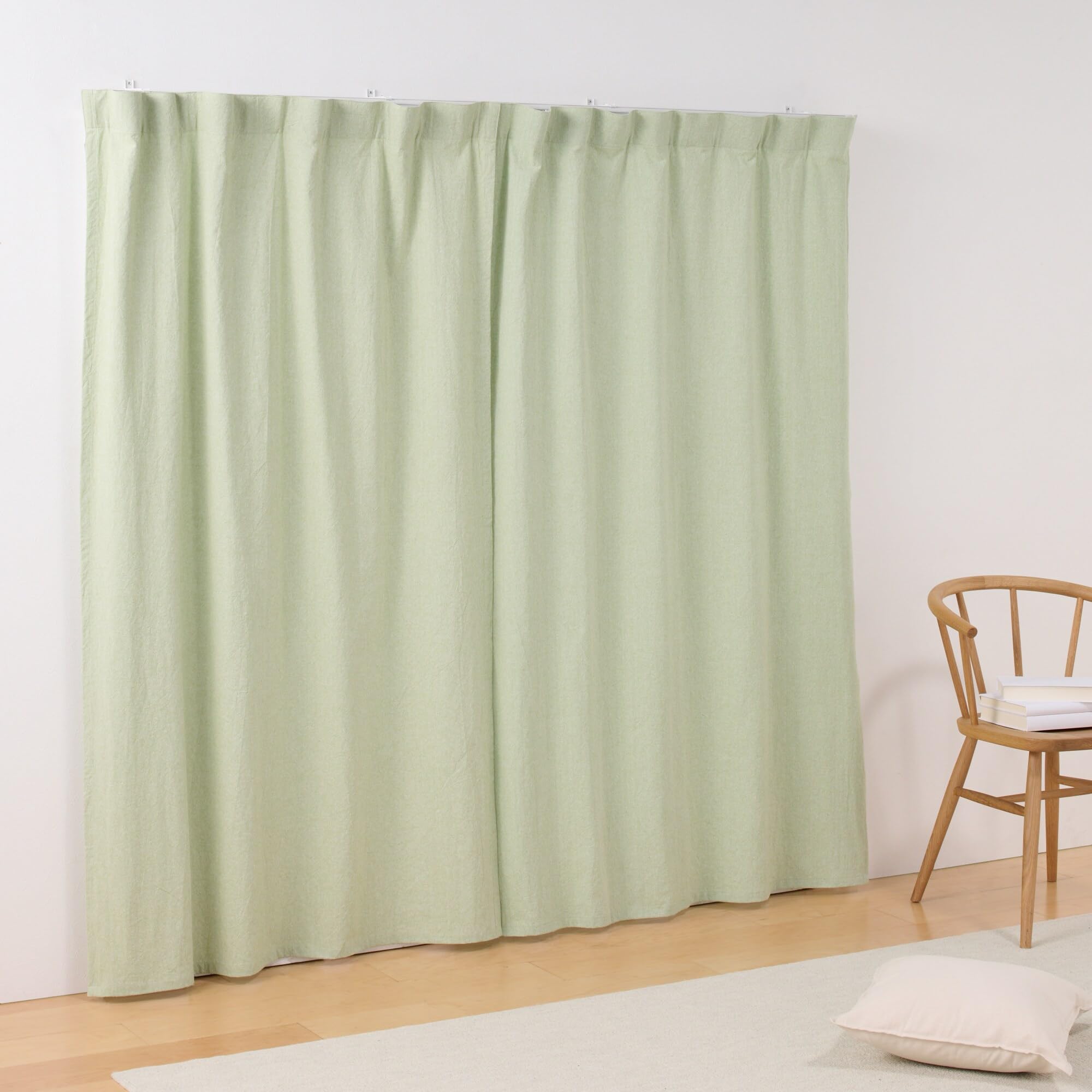さちこ。【4枚セット】無印良品_綿洗いざらしノンプリーツカーテン生成 さちこ。【4枚セット】無印良品_綿洗いざらしノンプリーツ